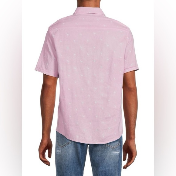 Saks‎ Fifth Avenue Linen Blend Flamingo Print Button Down Shirt - Size S - NWT - Picture 2 of 9